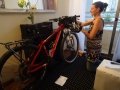 Dorit's getting her second hand bike ready for the trip